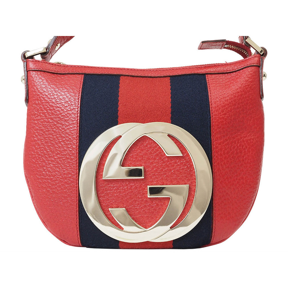 Gucci Sherry Handbag Red Interlocking GG Web Hobo - Picture 2 of 9